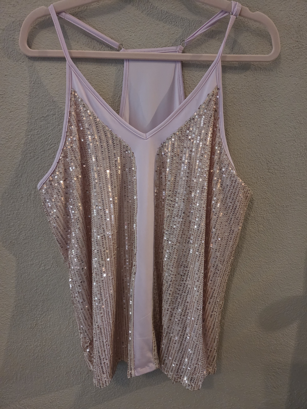 Womens pink sequin cami